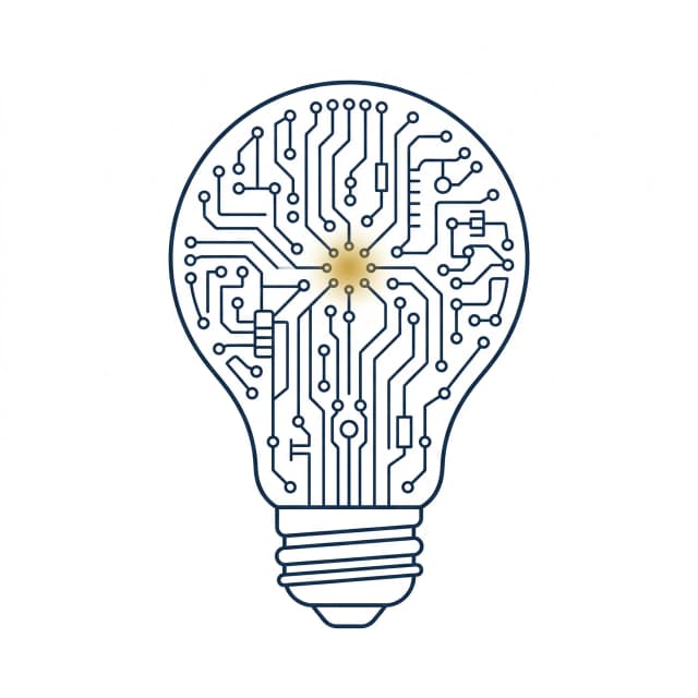 Lightbulb with circuit board pattern